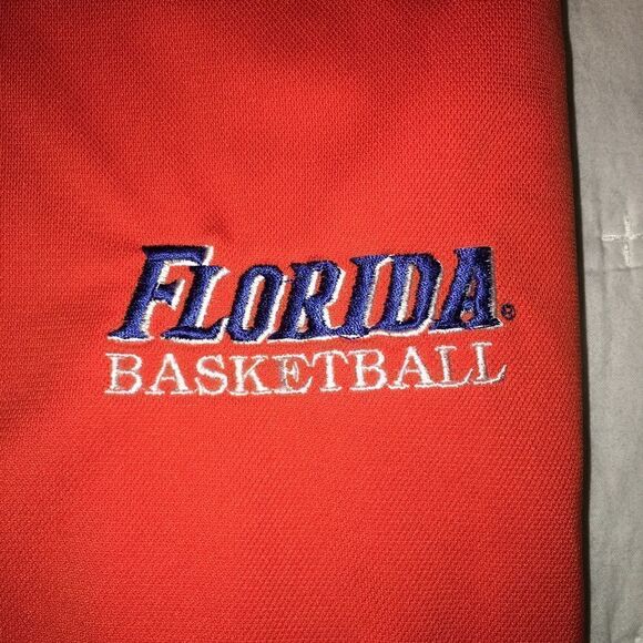 Nike Florida Gators NCAA Team issue Orange basketball poly Golf Polo Shirt XL - Picture 2 of 4